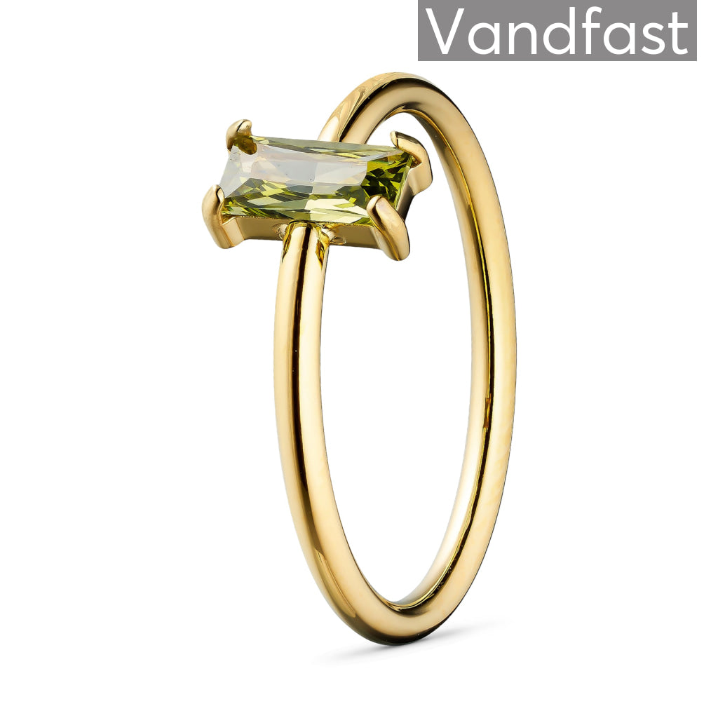Annebrauner Deluxe Petite Peridot Ring i 18k Guld - Udsalg!