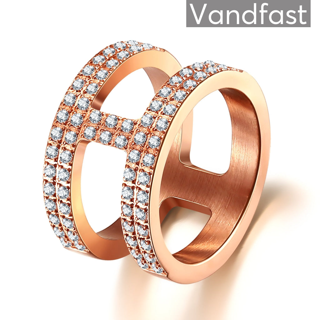 Annebrauner Double Massive Rosewhite Ring - Vandfaste Smykker