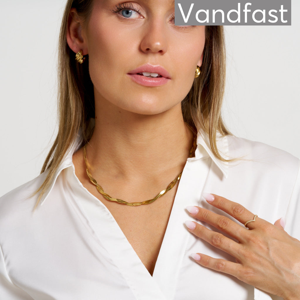 Annebrauner Double Snake Halskæde 18k Guldbelagt