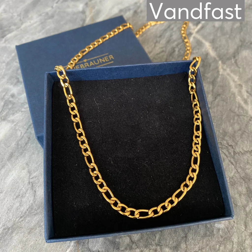 Annebrauner Figaro Halskæde 50 cm - Elegance i Guld