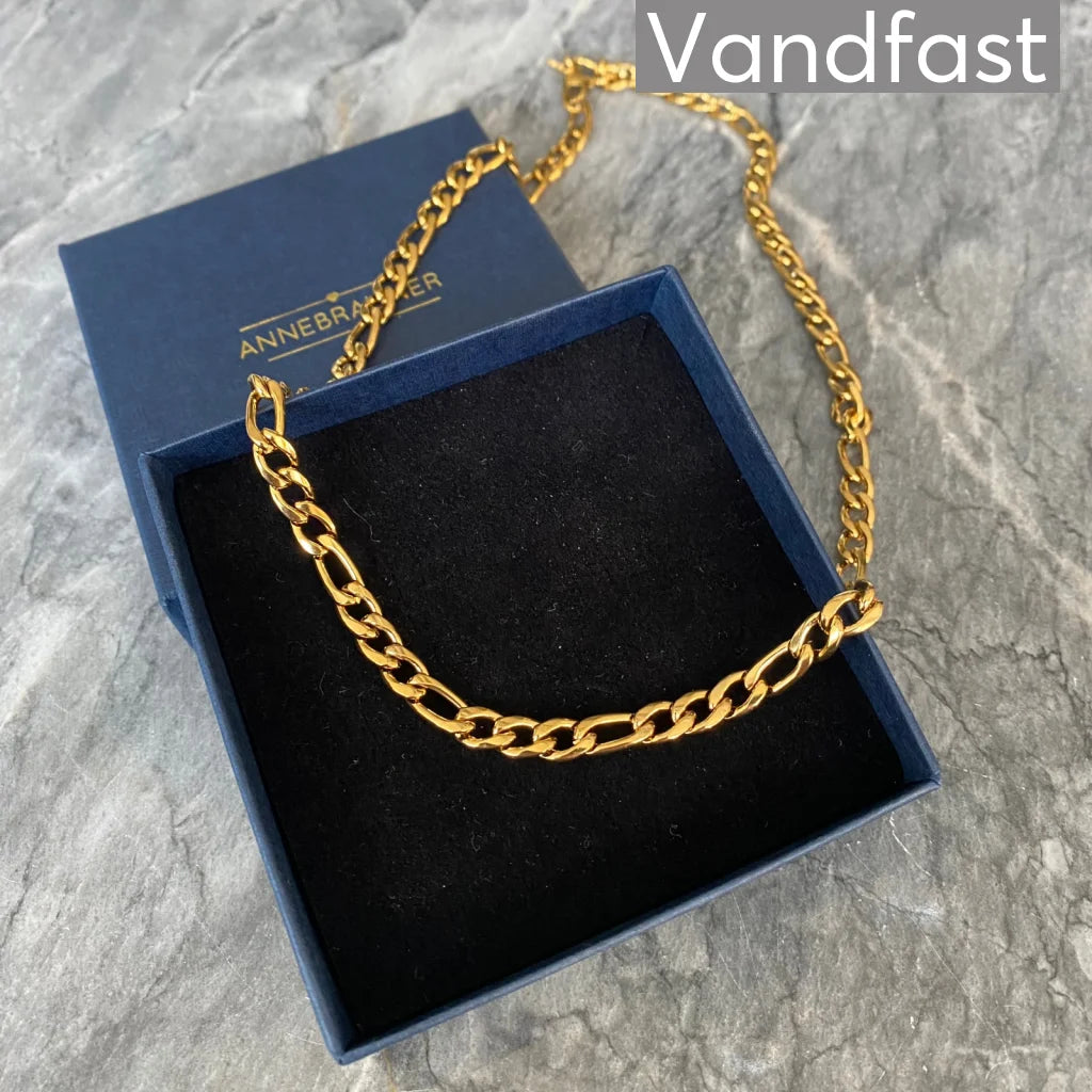 Annebrauner Figaro Halskæde 50 cm - 18k Guldbelagt Elegance