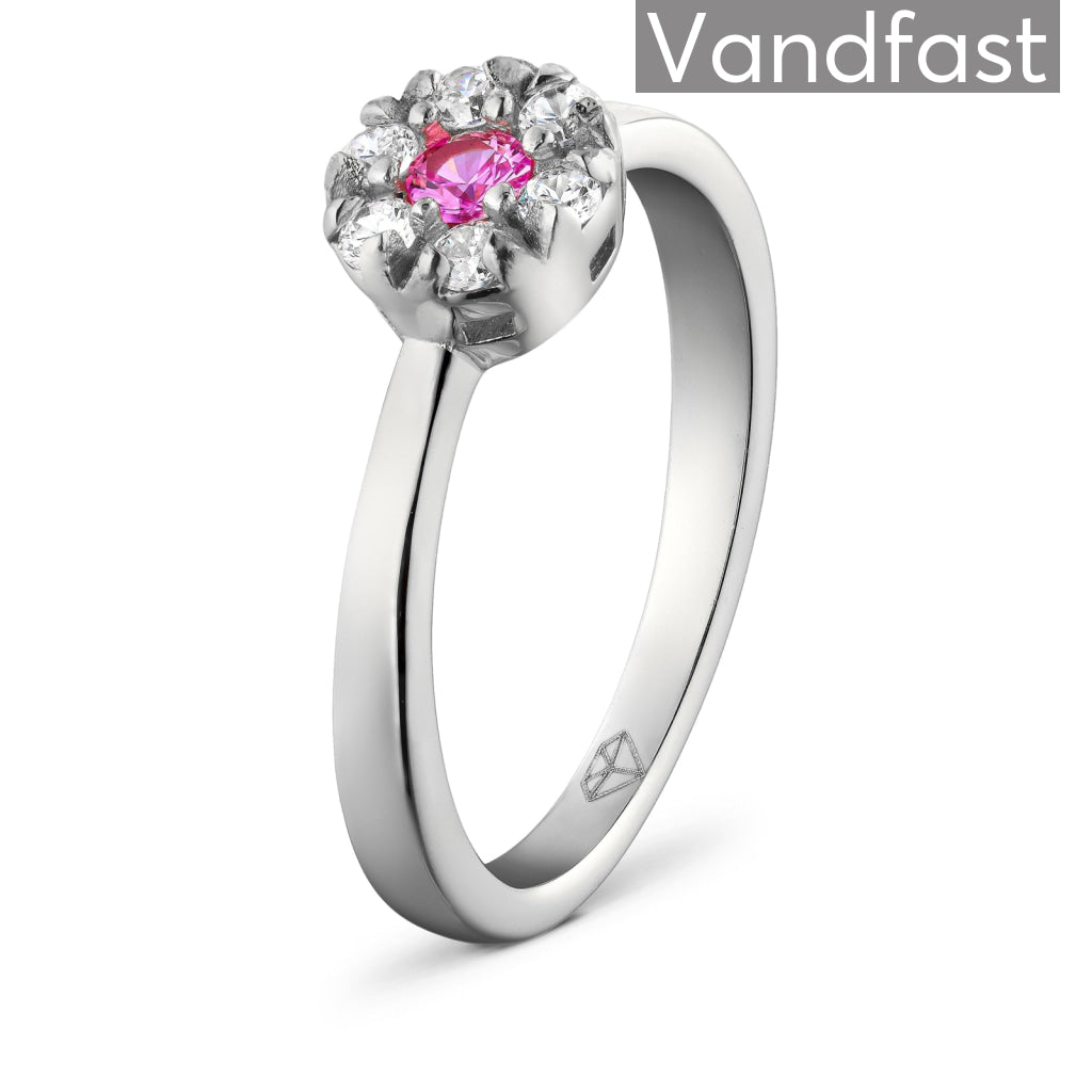 Annebrauner Blomster Ring med CZ Zirkonia - Eksklusiv Æske
