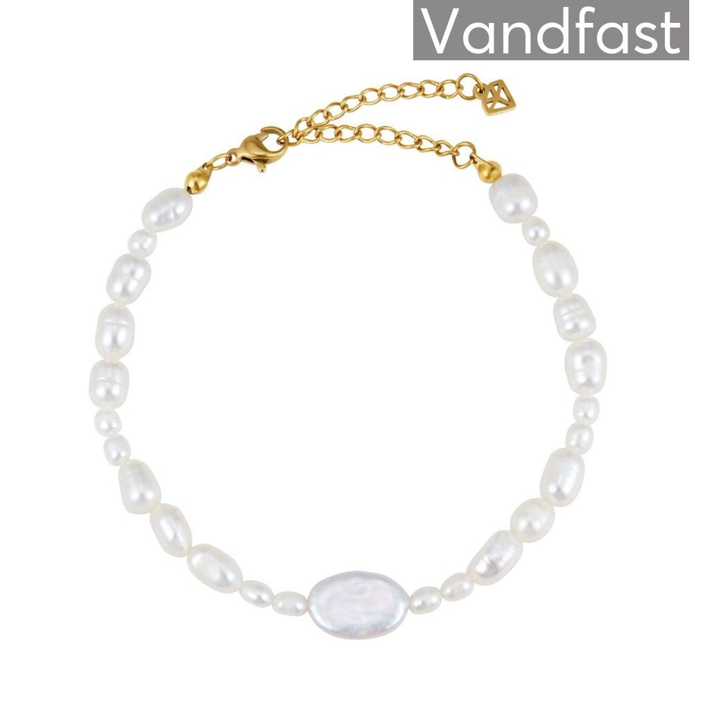Annebrauner Ferskvandsperle Armbånd 18k Guldbelagt