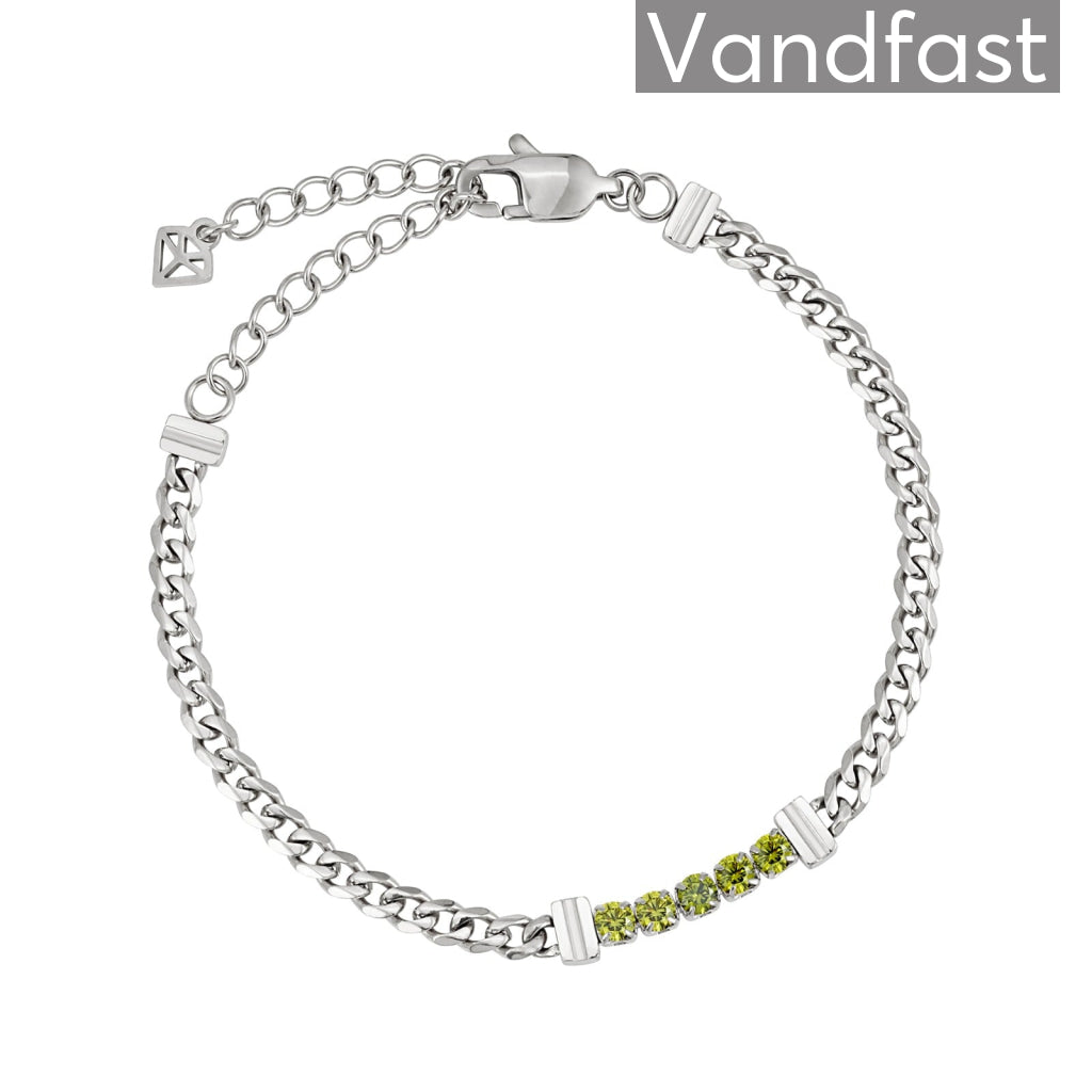 Annebrauner Panzer Tennis Armbånd med Peridot Zirkonia