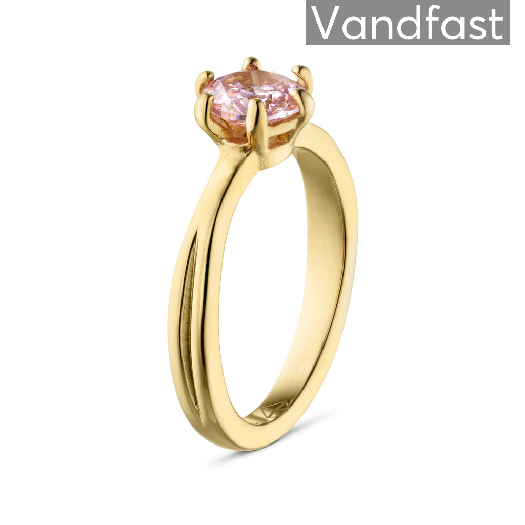 Annebrauner Prinsesse Ring i Pink - 18k Guldbelagt