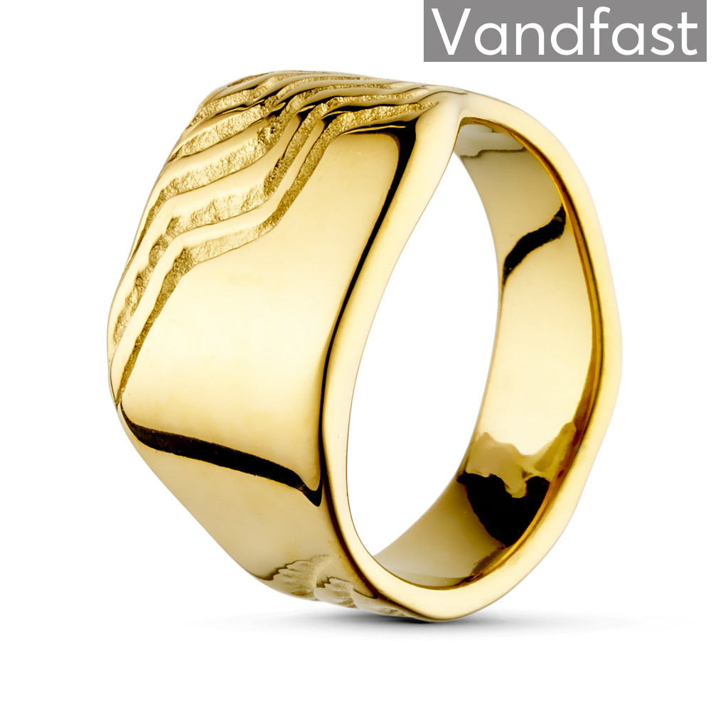Annebrauner Ripple Ring i 18k Guldbelægning - Black Friday Tilbud