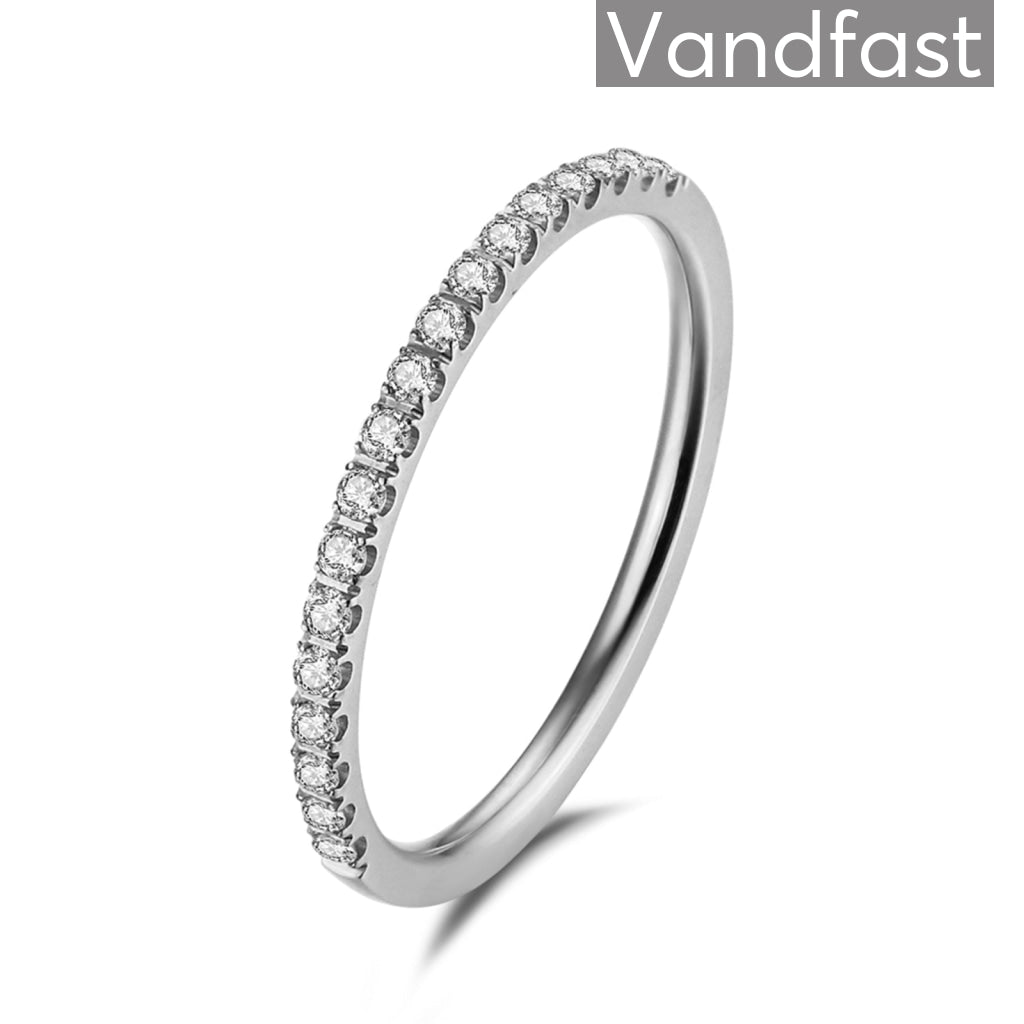 Annebrauner Side Ring med CZ Zirkonia - Eksklusiv Æske