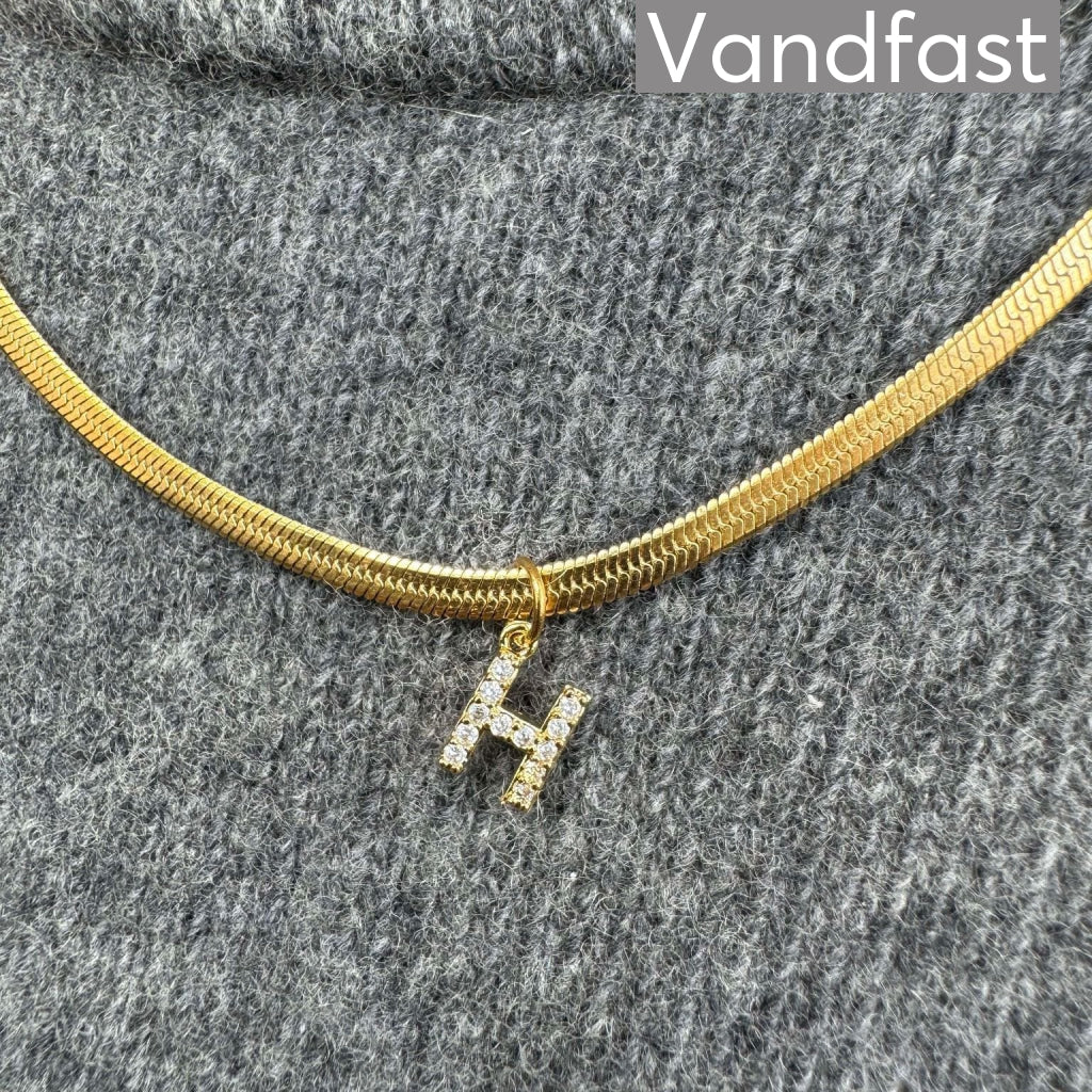 Annebrauner Slange Bogstav Halskæde 18k Guldbelagt
