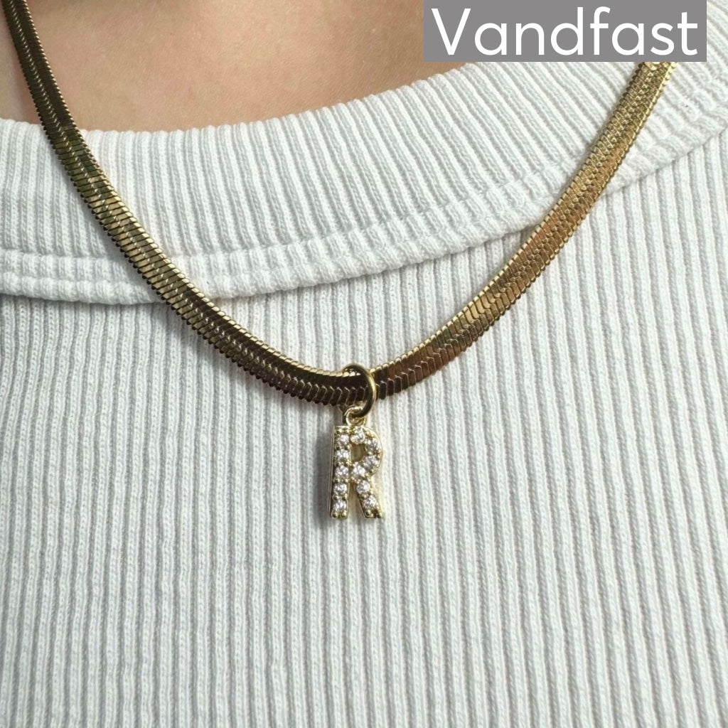 Annebrauner Slange Bogstav Halskæde - 18k Guldbelagt