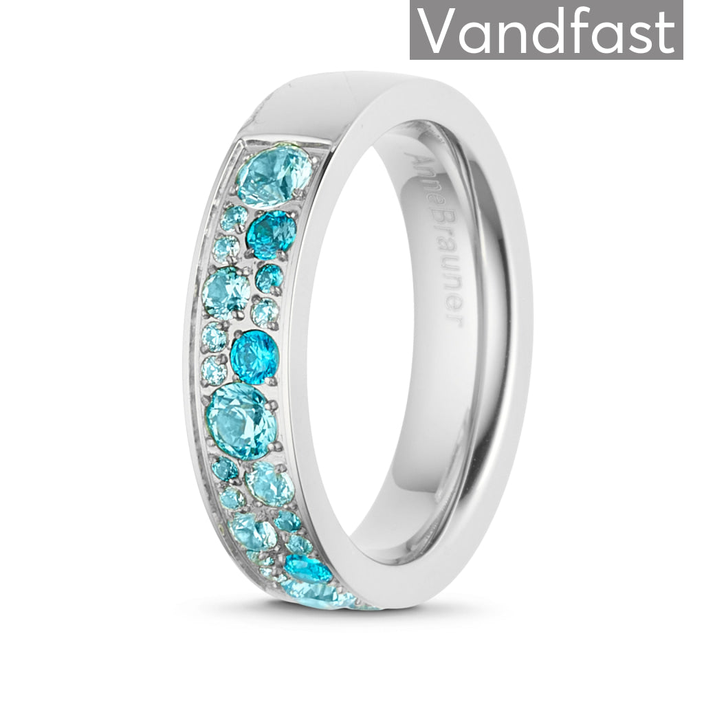 Annebrauner Funklende Ring med Multicolor Blå Mix