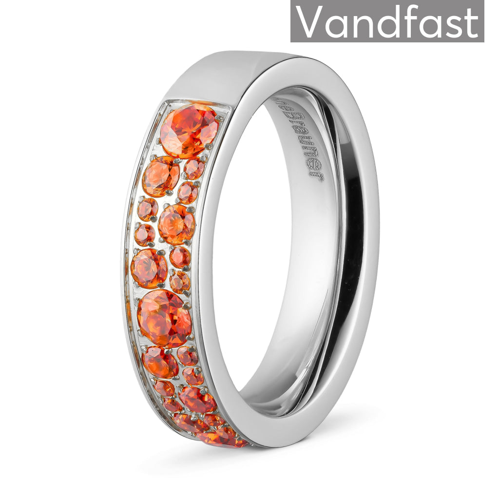 Annebrauner Glitrende Orange Ring - Eksklusiv Smykkeæske
