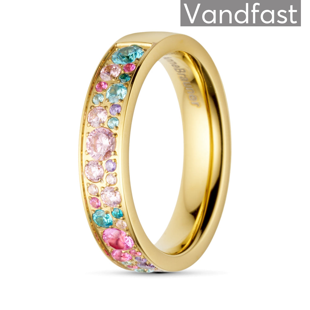 Annebrauner Funklende Pinkviolet Ring i 18k Guldbelægning