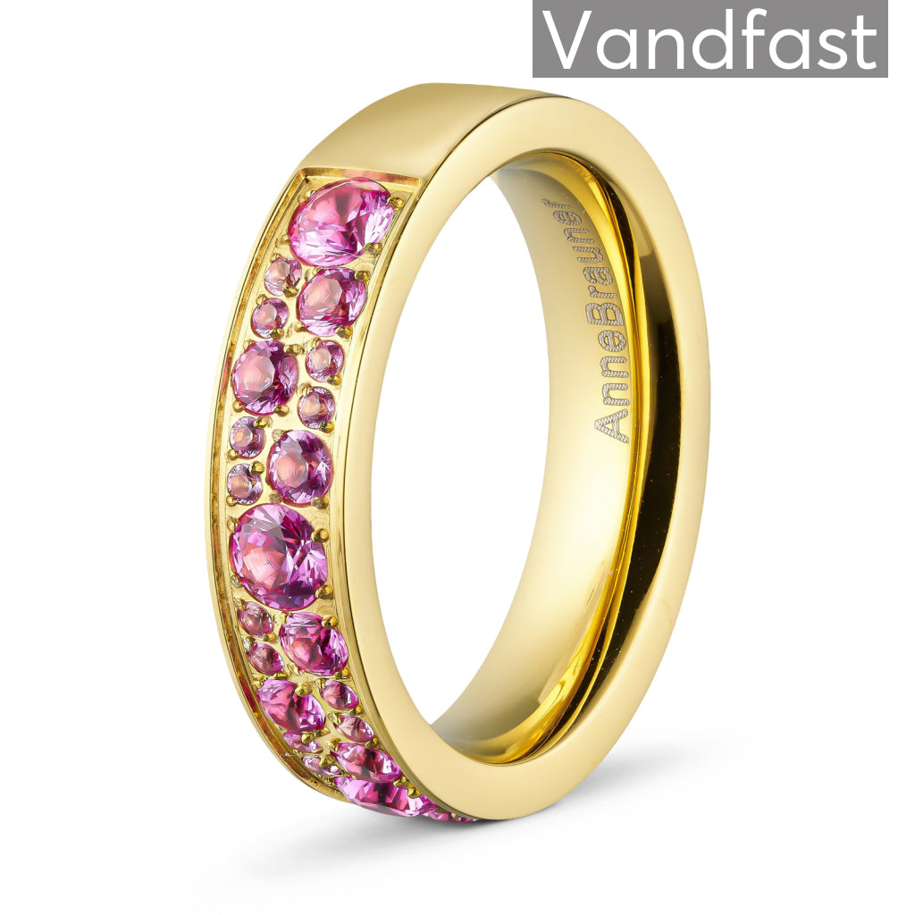 Annebrauner 18k Guldbelagt Rose Ring – Eksklusiv Smykkeæske