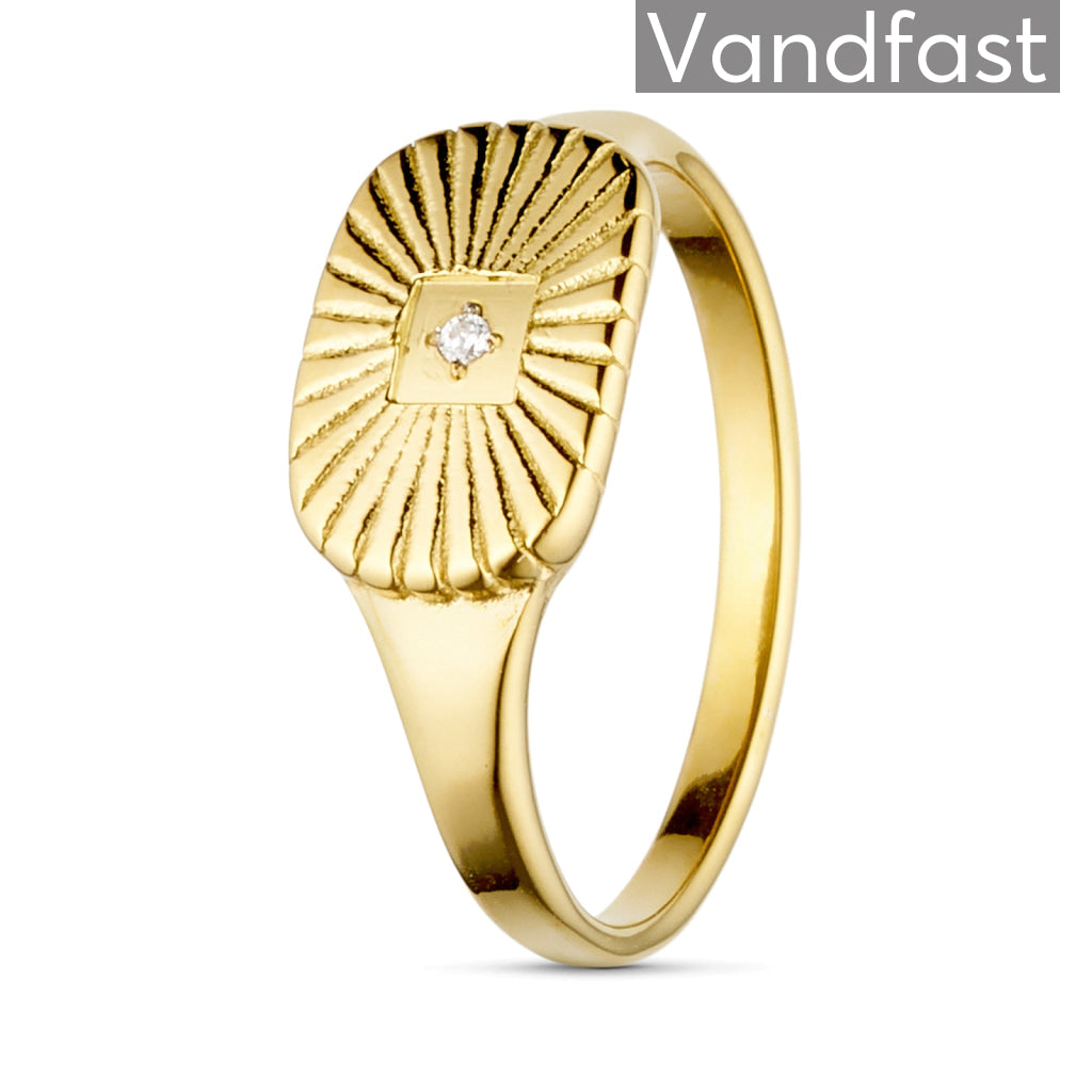Annebrauner Solstråle Ring i 18k Guld - Eksklusiv Smykke