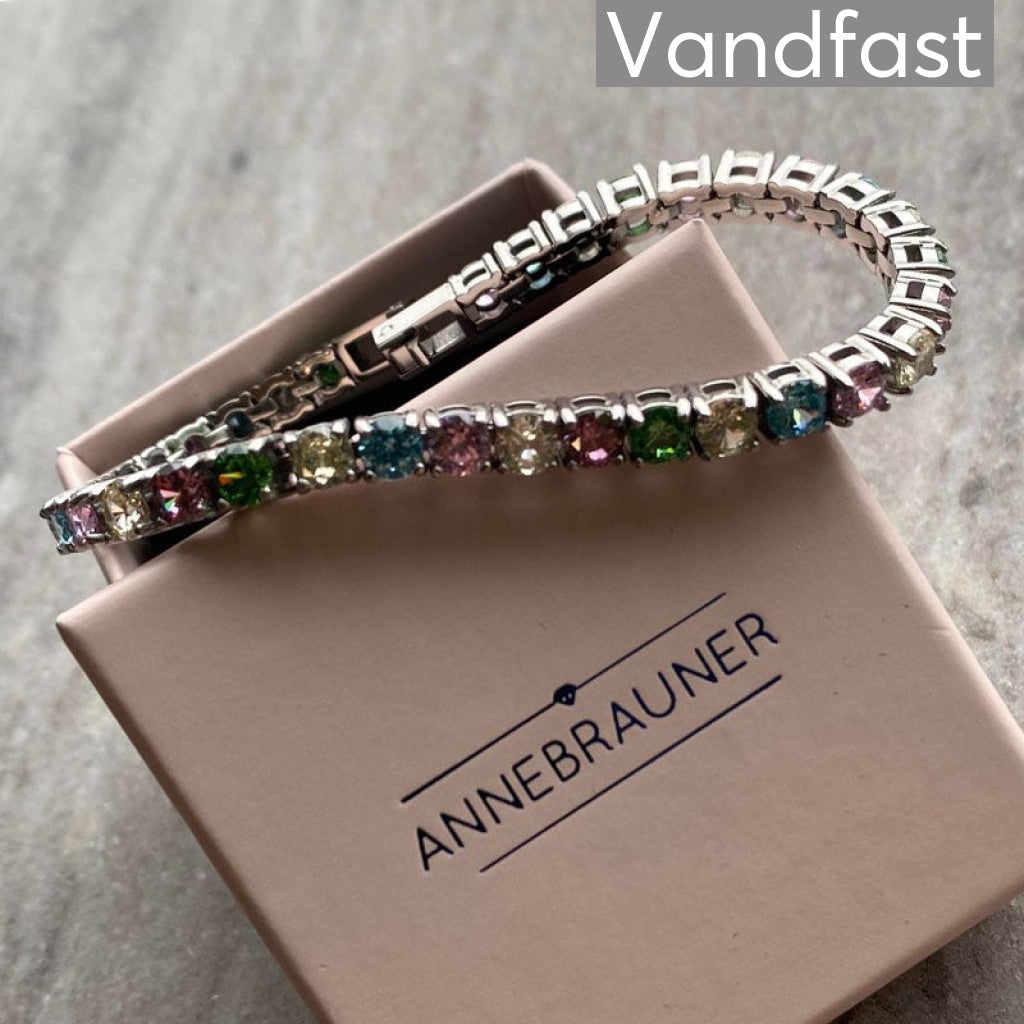 Annebrauner Multicolor Tennis Armbånd - 16 Cm i Æske
