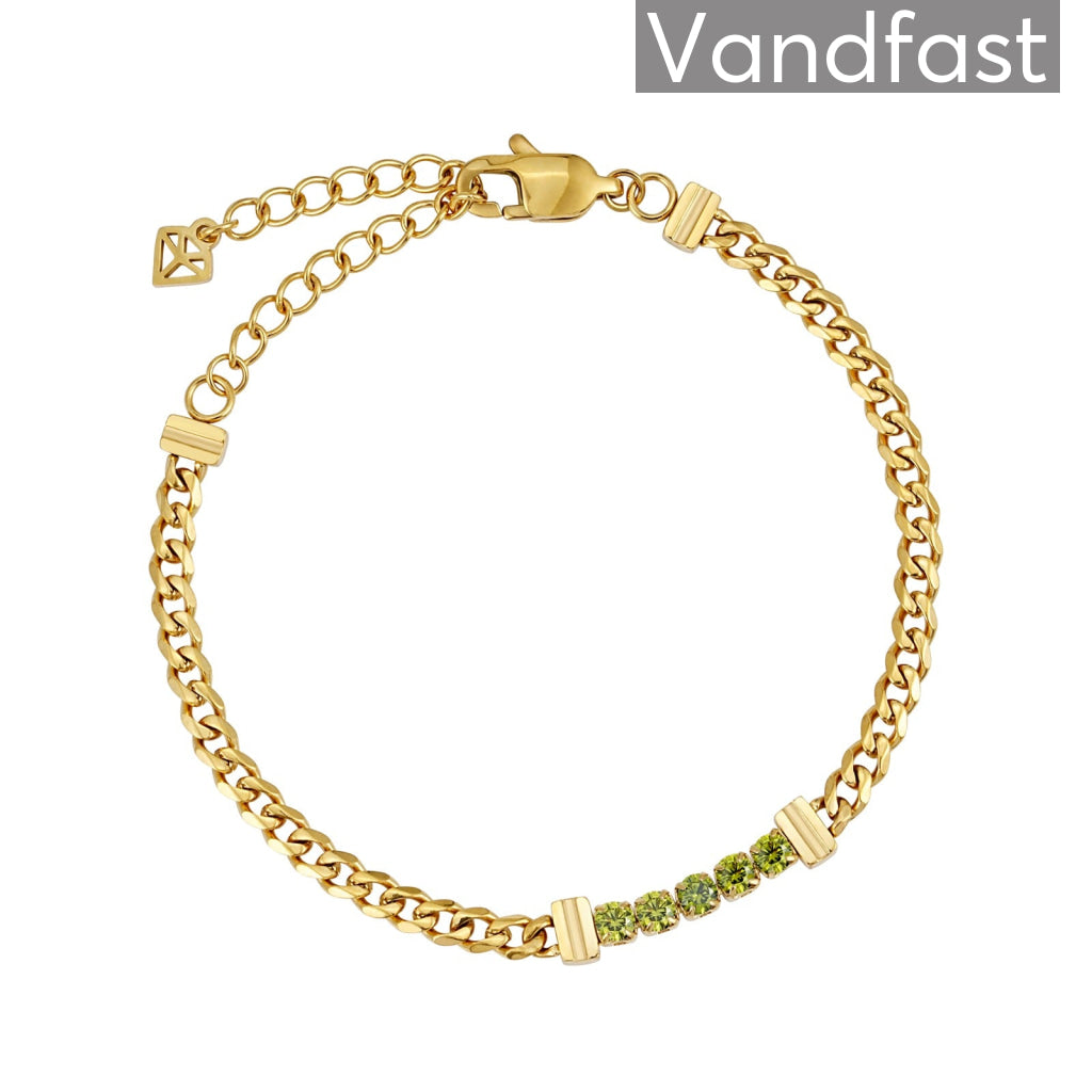Annebrauner Tennis Panzer Armbånd i Peridot - 18k Guld
