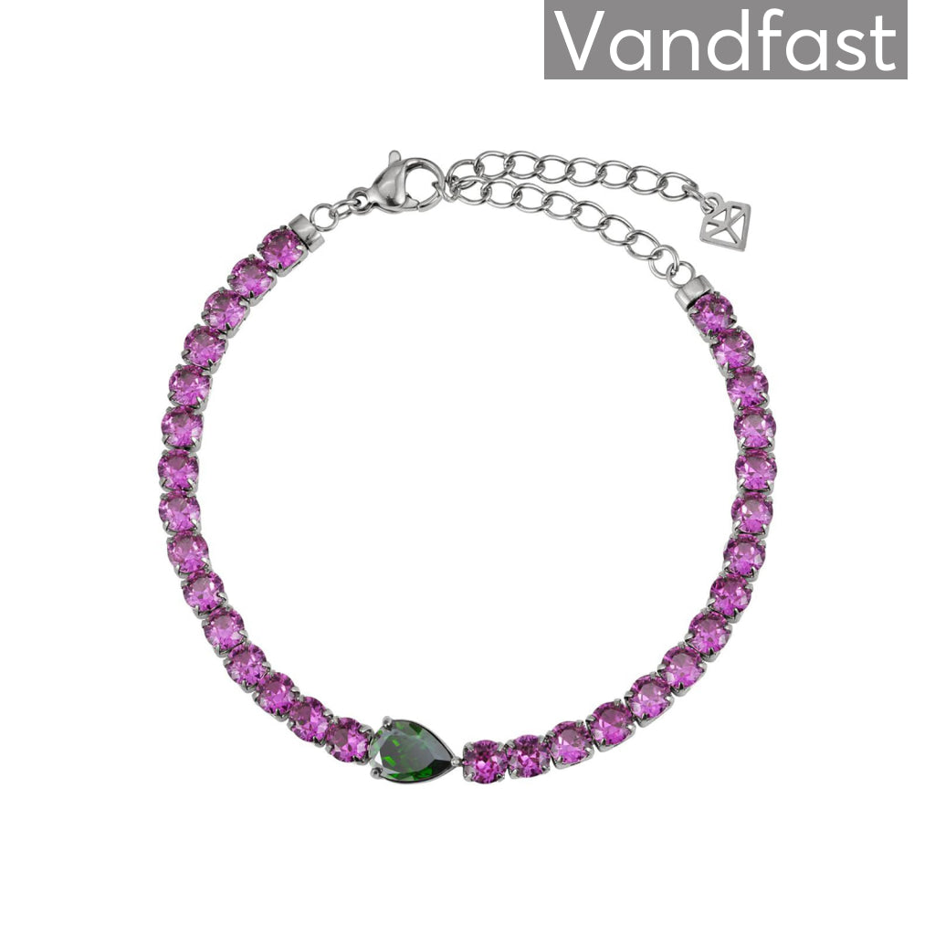 Annebrauner Tennis Paris Green Rose Armbånd i smykkeæske