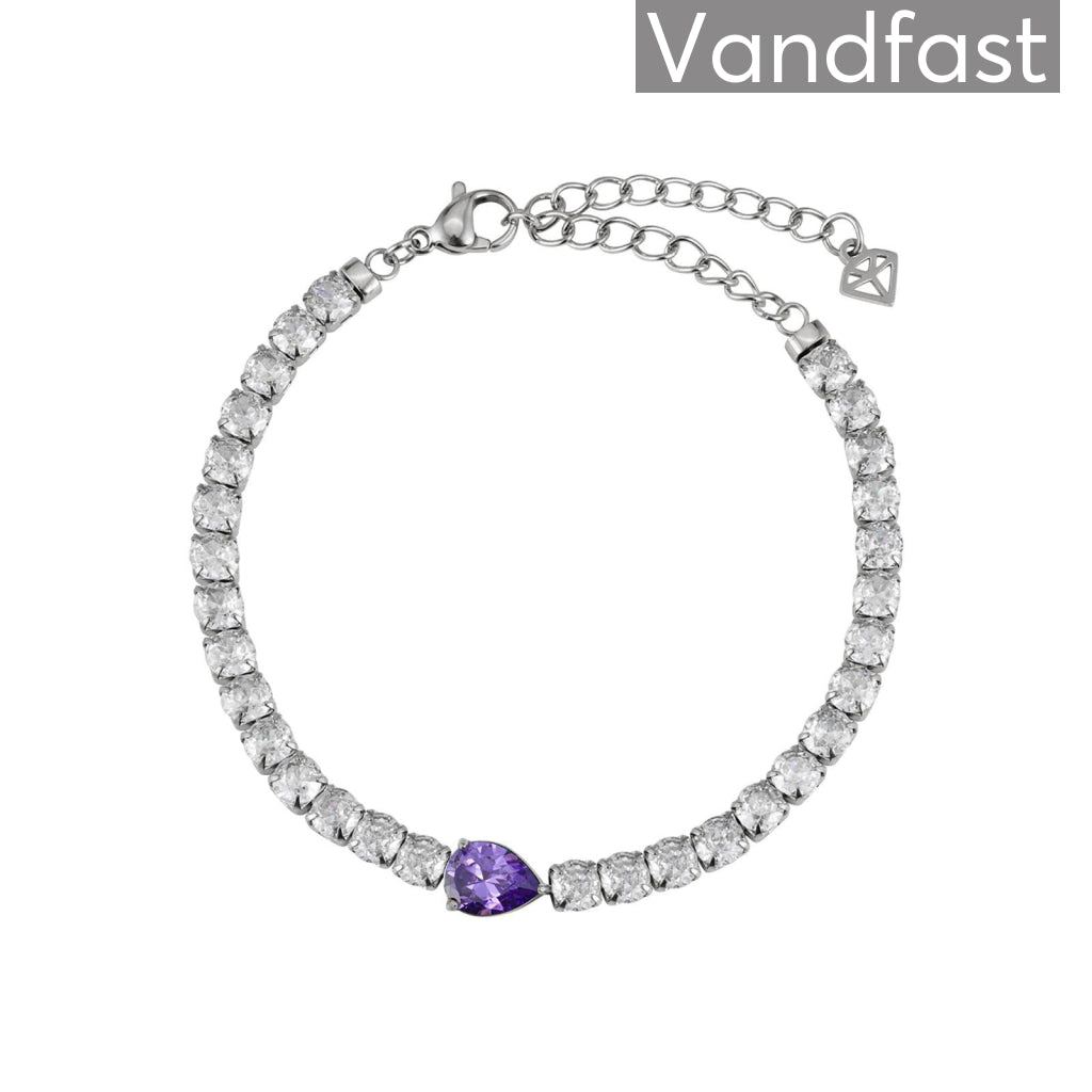 Eksklusivt Annebrauner Tennis Paris Violet Armbånd med zirkoniaer