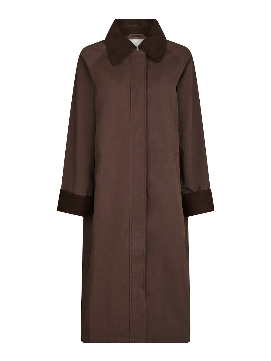 Neo Noir - Anneli Cord Jakke - Mørkebrun Stilfuld Design