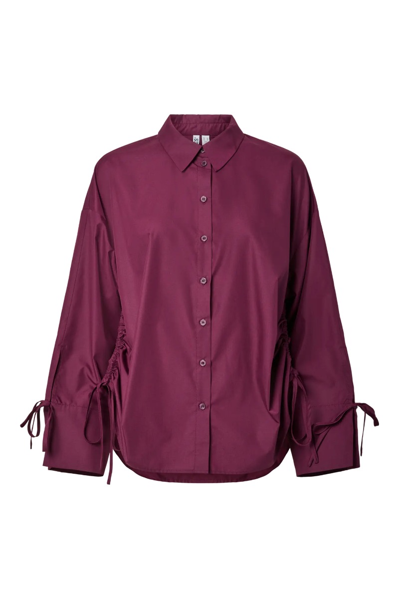 Pieces - Skjorte - Anni Ls Loose Shirt - Dark Purple