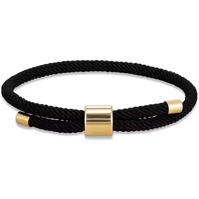 Urban Rope Black - Maskulint Sort Herrearmbånd i Stål