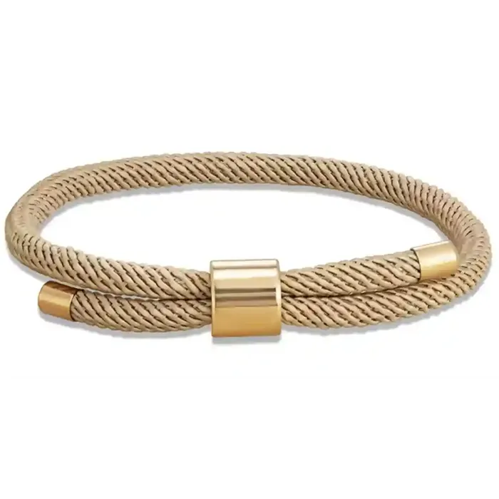 Urban Rope – Herrearmbånd i Bomuld med Forgyldt Stål