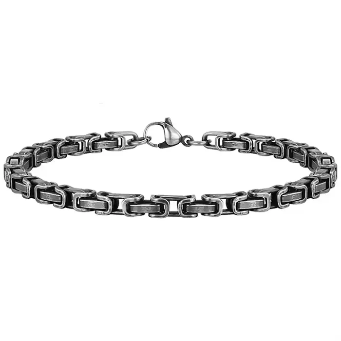 Titan Link – Herrearmbånd i Oxyderet Stål