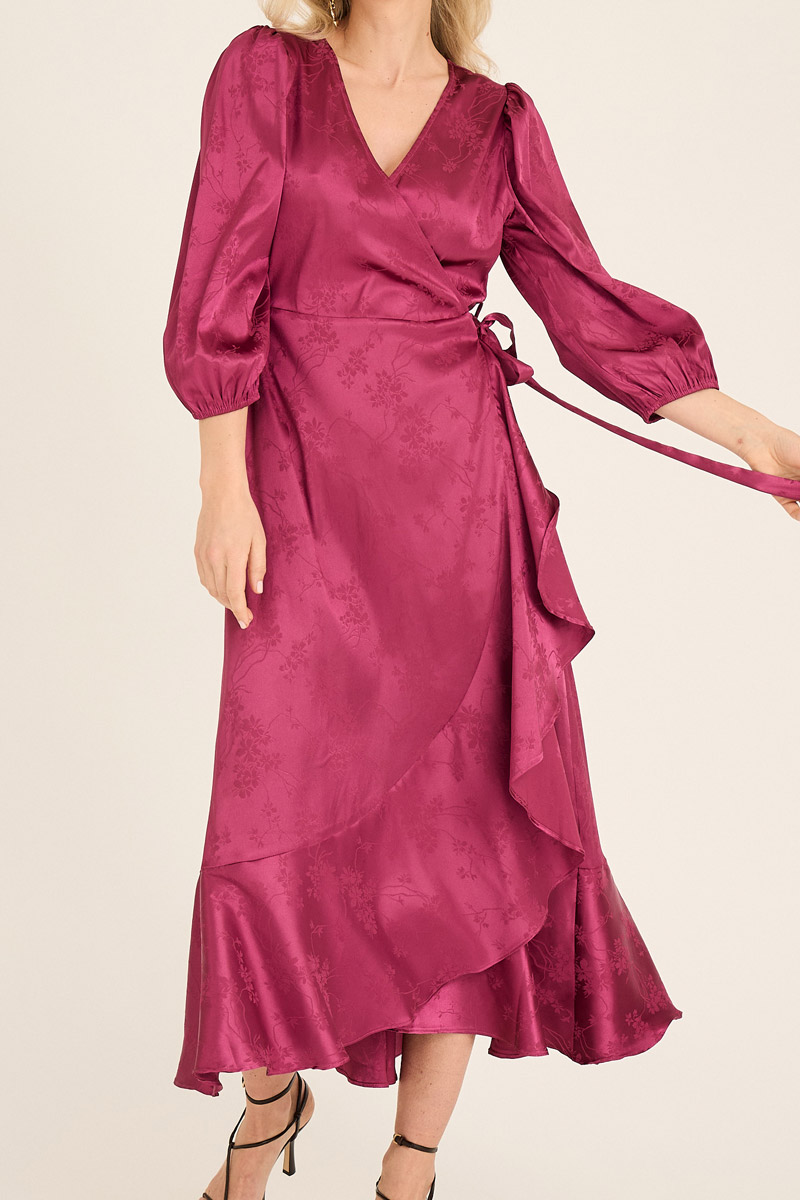 A-view – Elegant Camino Kjole i Cabernet Rød