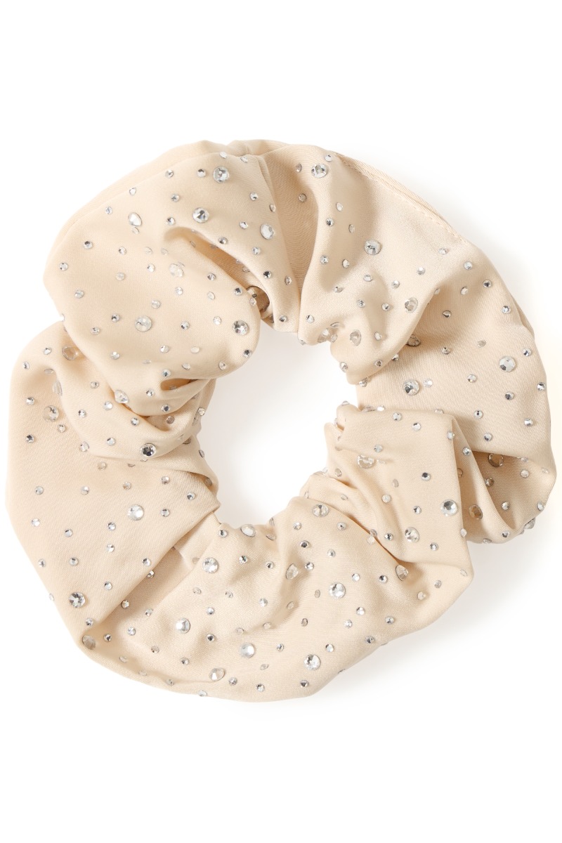 Ichi - Scrunchie - Bea i Lys Hvid med Glitrende Sten