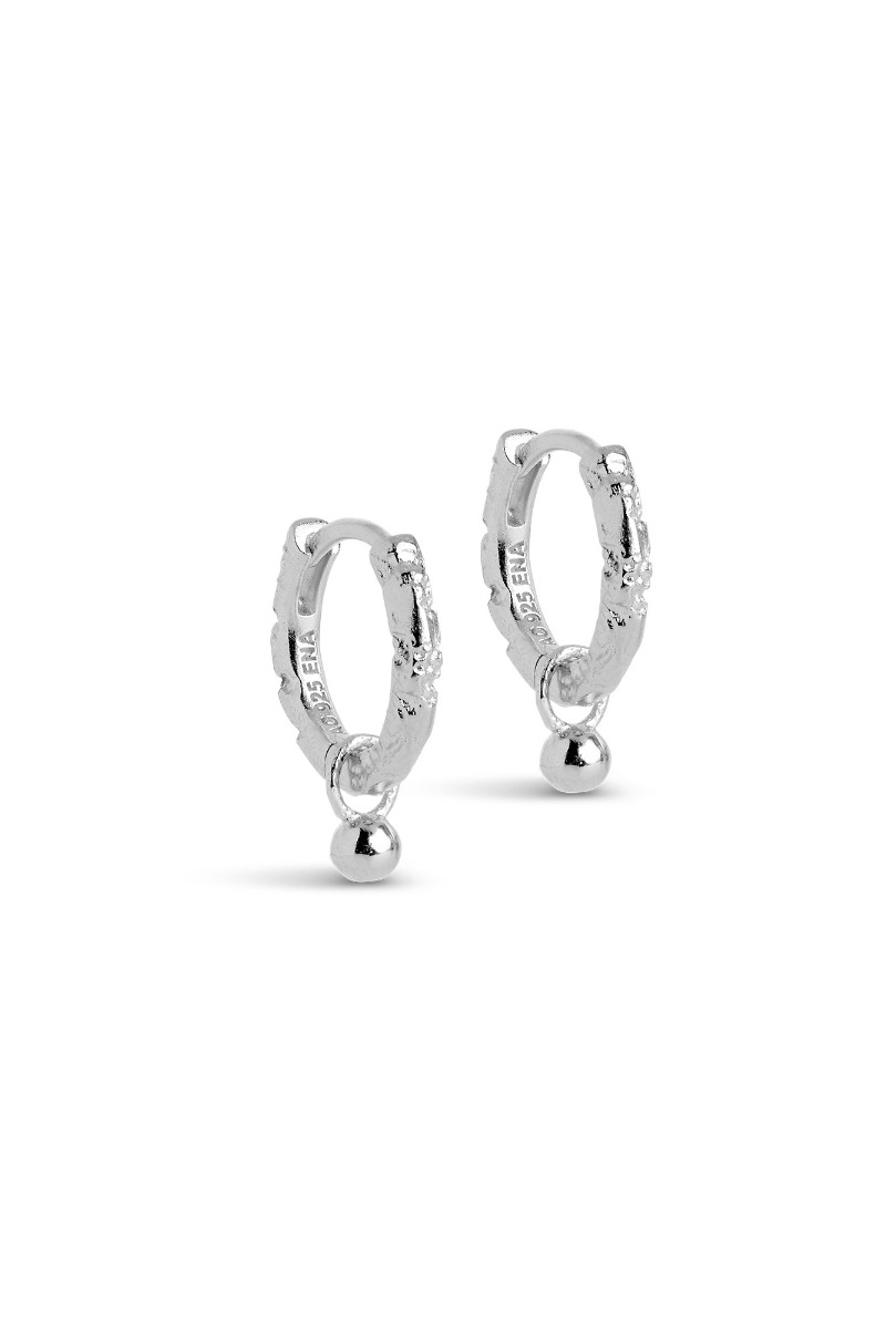 Enamel Hoops Belle øreringe i sølv - Naturlook Smykker