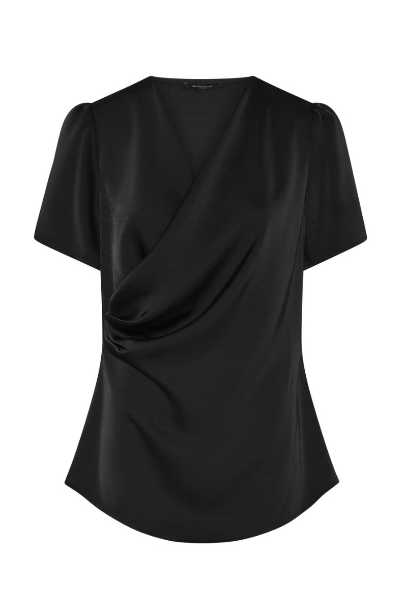 Bruuns Bazaar - Elegant Sort Bluse til Fest og Hverdag