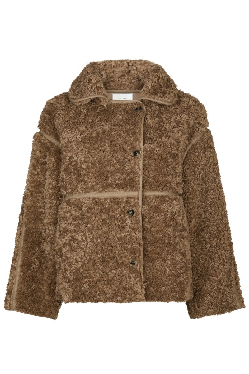 Neo Noir - Castor Faux Fur Jakke - Taupe til Efterårsbrug