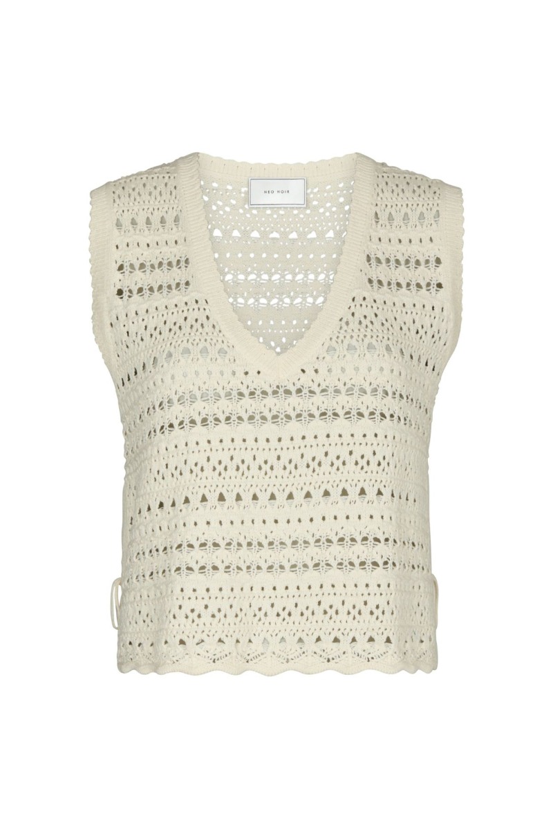 Neo Noir - Catana Hæklet Top - Creme - Udsalg!