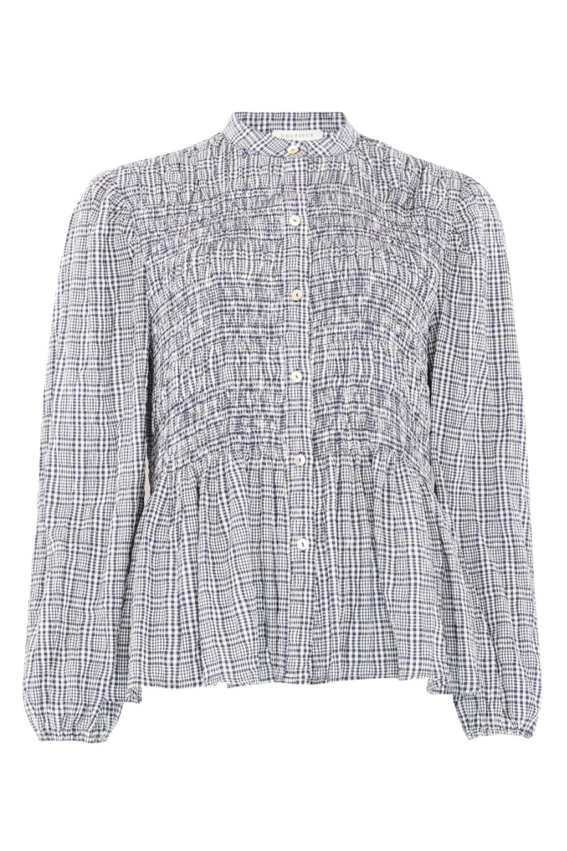 Continue - Ammevenlig skjorte i blå smock design