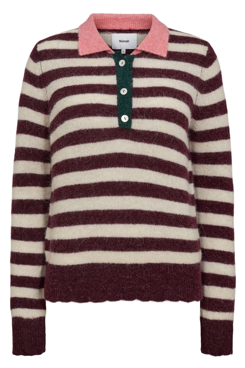 N?mph - Bluse - Ciara Riette Stripe Pullover - Winetasting