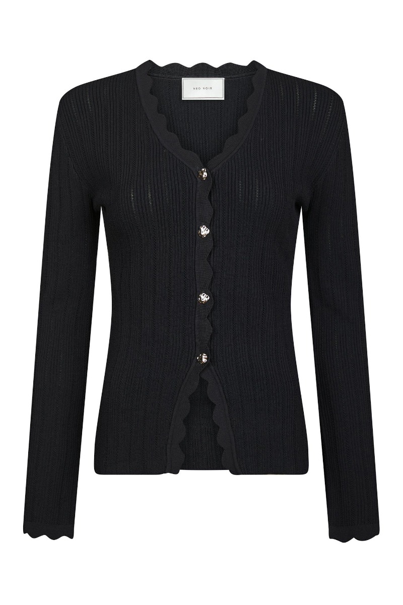 Neo Noir - Clara Stitch Strikbluse - Mørk Marineblå