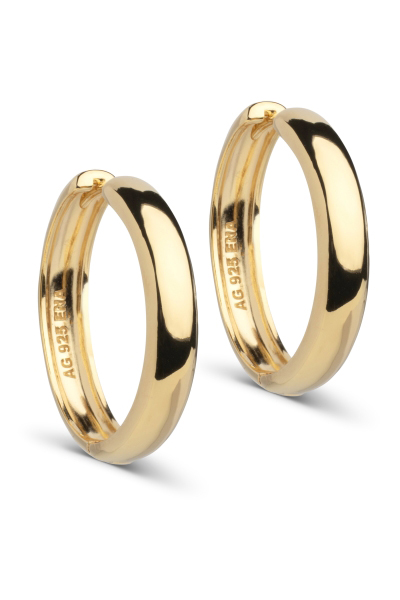 Enamel Hoops Classic Wide øreringe i guld - Tilbud!