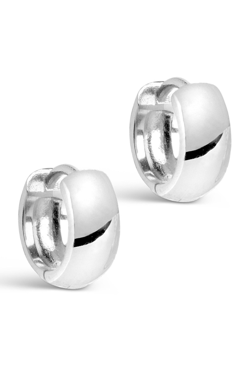 Enamel - øreringe - Hoops Classic Wide 11 Mm - Silver