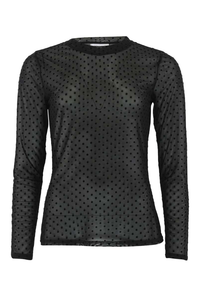 Continue - Bluse - Annie Mesh Dott - Black Levering I Start November
