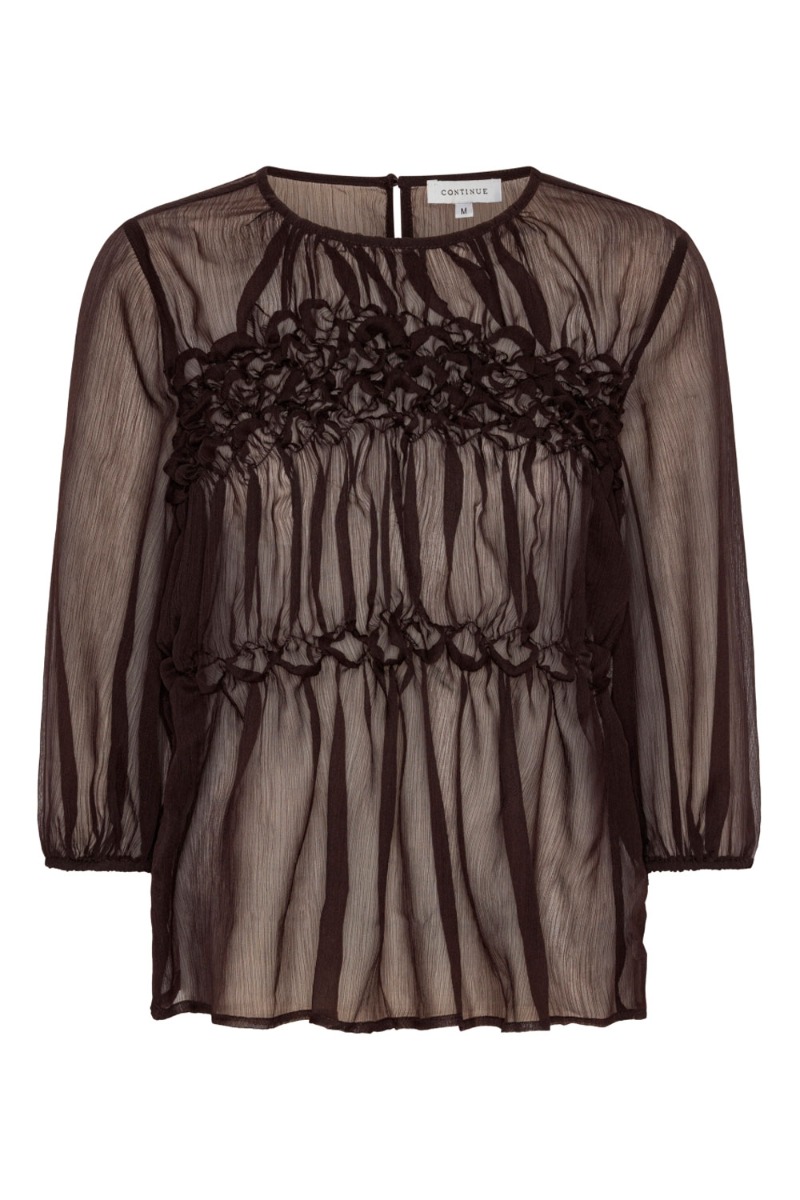 Continue - Bluse - Githa Mesh - Brun Elegance til Fest