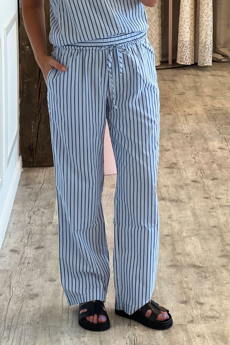 Continue - Bukser - Lis Pants Mix Stripe - Blå Striber