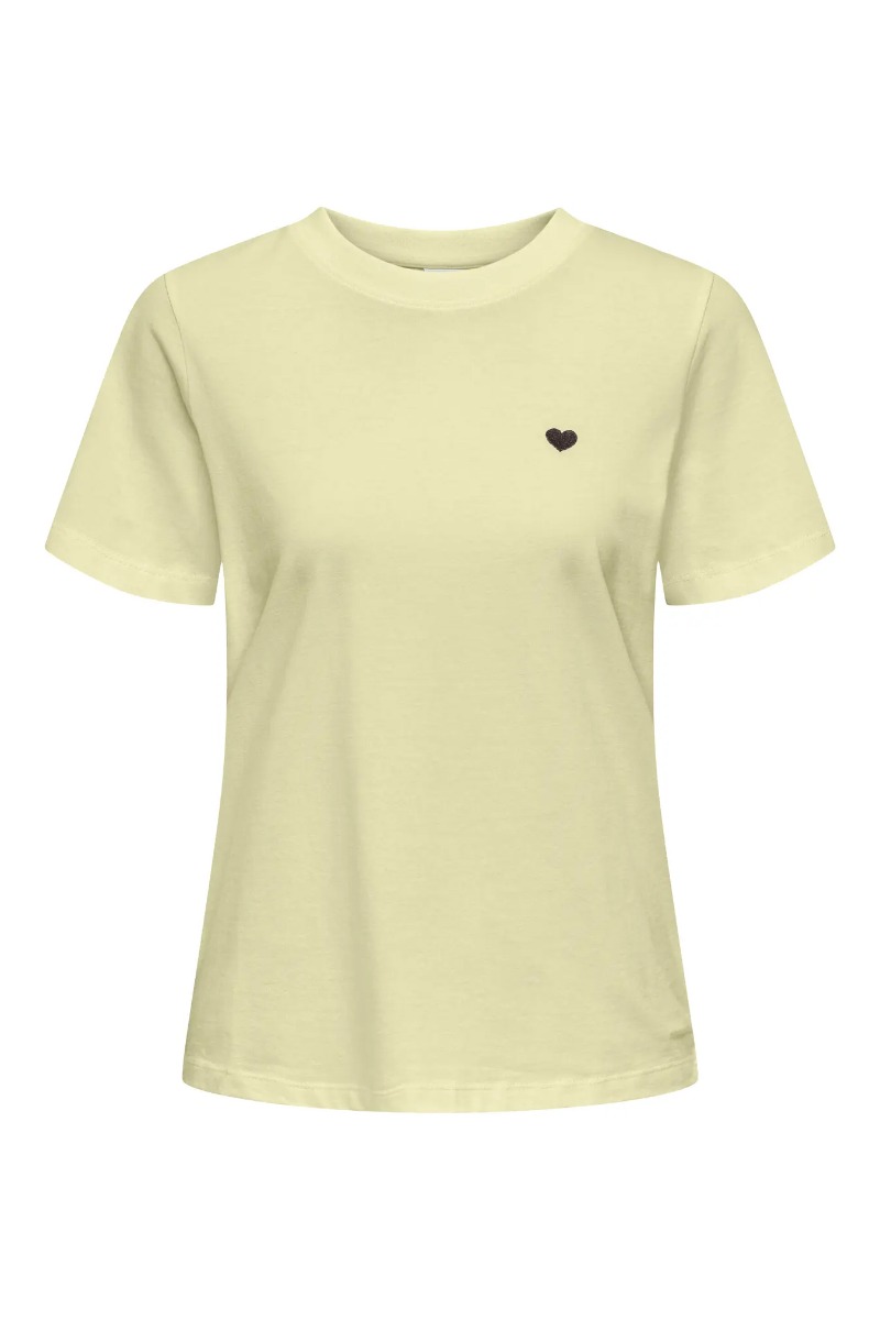 Jdy T-shirt - Pisa Ss Print Top - Dobbelt Cremehjerte Tilbud