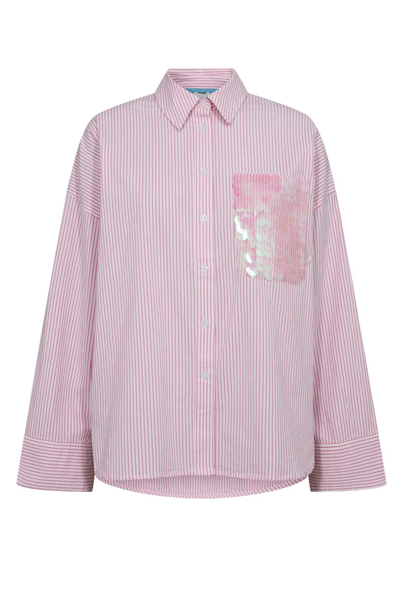 Nümph - Darmi Skjorte - Fuchsia Pink med Paliet Detalje