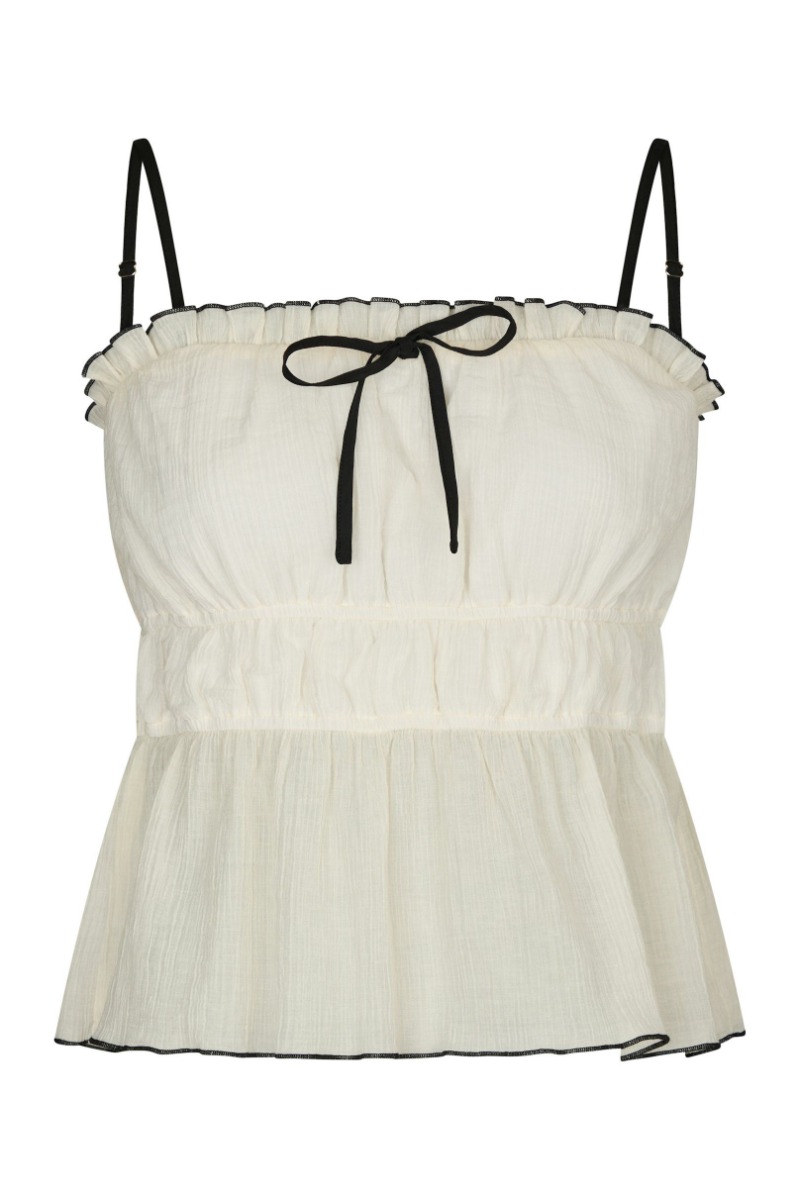 Neo Noir - Emberly Crepe Top - Creme Udsalg!