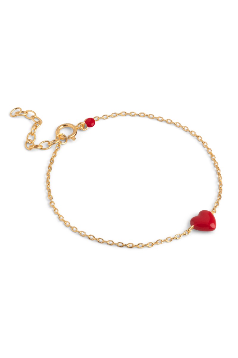 Enamel Amore Armbånd med Rødt Hjerte - Nyhed!