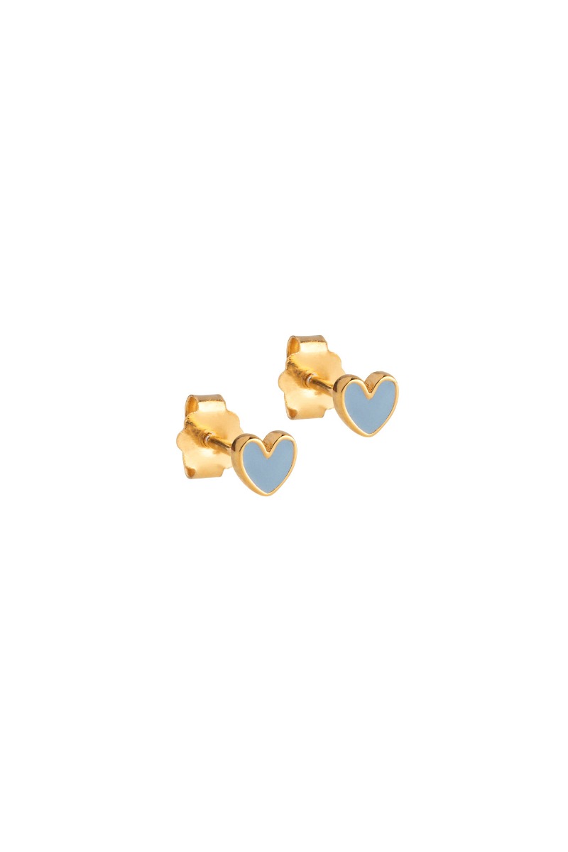 Enamel øreringe - Amore i Steel Blue - Elegant Smykke