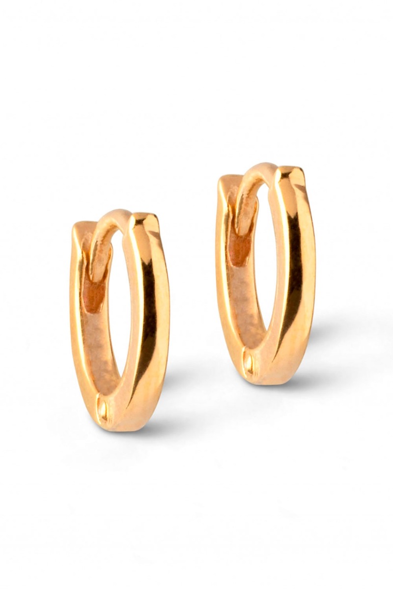 Enamel - øreringe - Classic Hoops 6 Mm - Gold