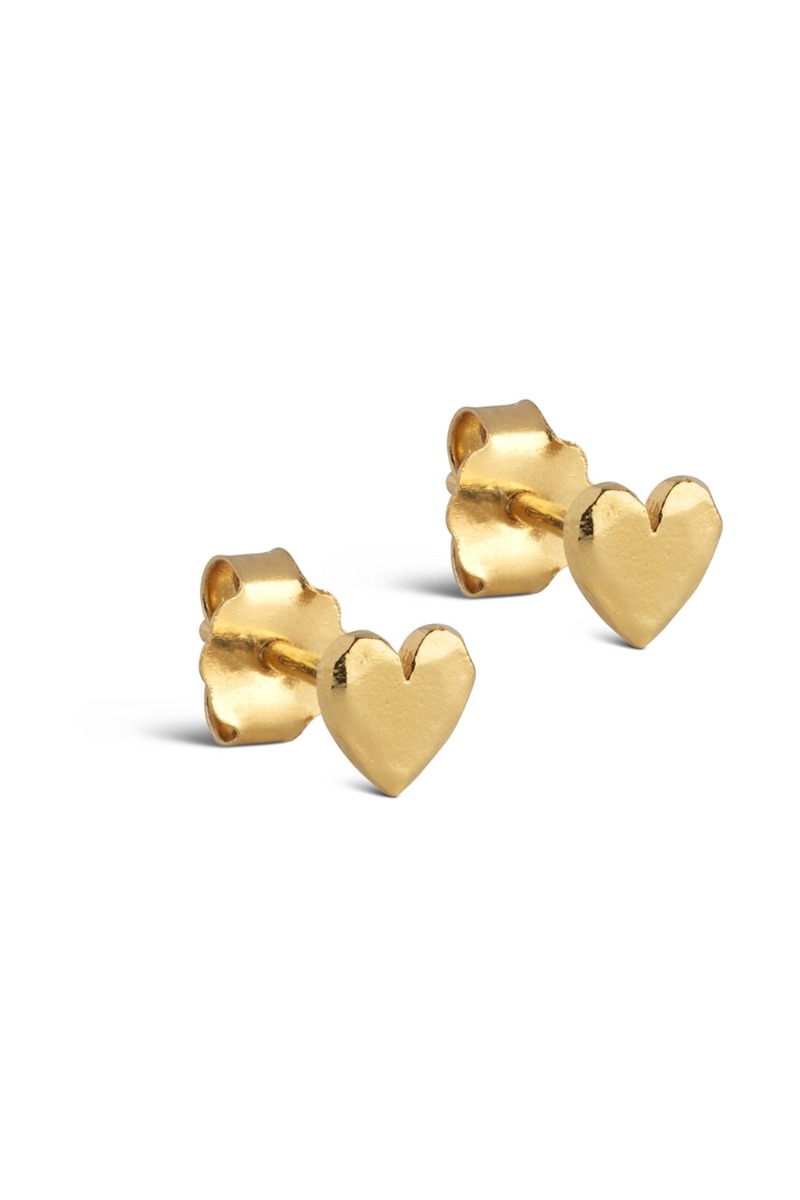 Hjerte Øreringe i Guld fra Enamel - Perfekte til Fester!