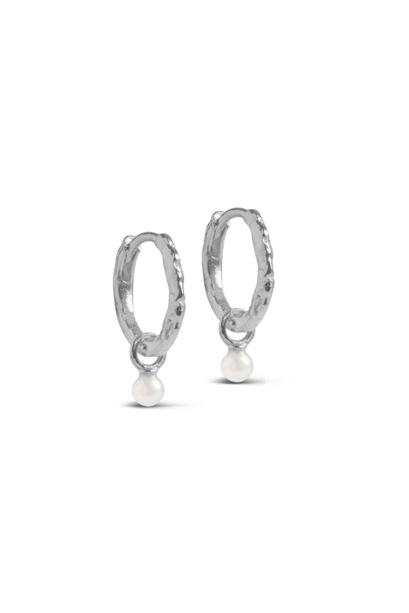 Enamel - øreringe -  Hoops Belle Pearl - Pearl