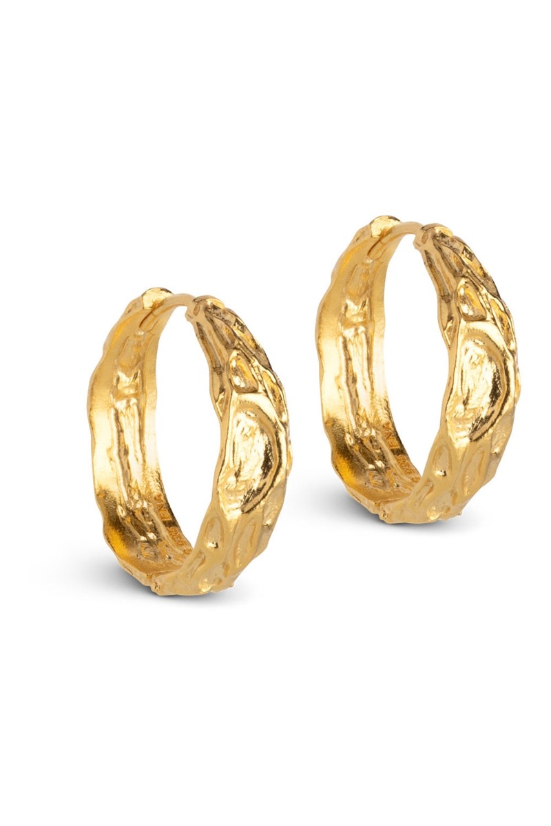 Enamel Nela Hoops øreringe - Guld til festlige anledninger